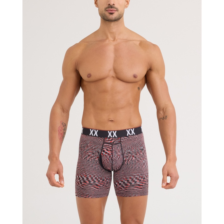SAXX Boxershorts Multisport Mesh Boxer Brief Fly rot Herren - 1 Stück